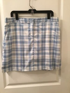 Womens Skort-IZOD-GOLF-blue/white plaid stretch "perform x; cool-fx"- Sz 12 - Picture 1 of 3