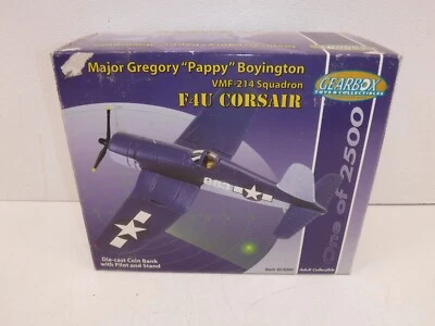 Vintage Pappy Boyington F4U Corsair WWII Plane Coin Bank 1 of 2500. No Key. - Image 1 of 4