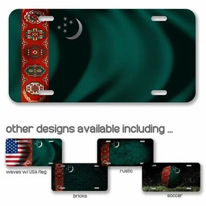 Aluminum License Plate - Flag of Turkmenistan (Turkmen) - Many Options - Picture 1 of 10