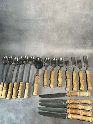 Talheres de bambu cal havaiano 19 peças - Imagem 1 de 4