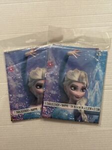 2x Disney Frozen Plastic Table Cover 54”x84” Birthday Party Supplies Elsa Anna