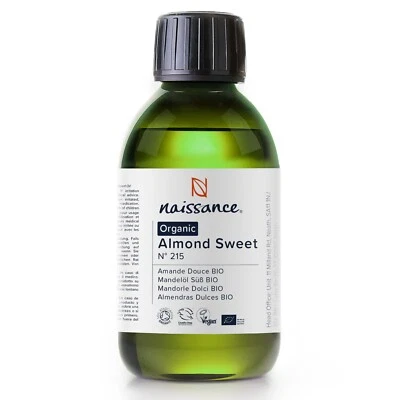 Naissance Almond Sweet Organic Oil (No. 215) - 225ml - Massage, Skin, Hair, Bath