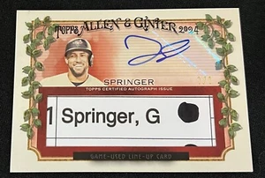 2024 TOPPS ALLEN & GINTER GEORGE SPRINGER #d 1/1 AUTOGRAPHED LINEUP CARD SP AUTO - Bild 1 von 3