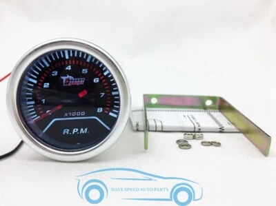 2" 52mm Pointer Tachometer Dragon Blue LED Silver Frame RPM Gauge - Image 1 of 3