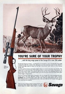 1965 Savage Model 99 Rifle Original Color Print Ad - Picture 1 of 1