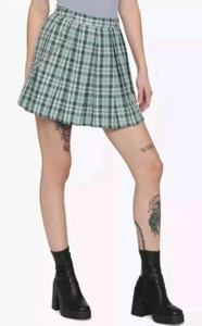 NUEVO CON ETIQUETAS Hot Topic Mujer Falda Talla 3X Verde Cadena a Cuadros Gótico Punk Rocker - Imagen 1 de 15