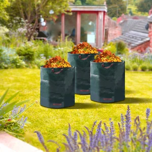 3PCS Garden Waste Bags 32 Gallon Reusable Yard Leaf Lawn Trash Waste Bags - Picture 1 of 16