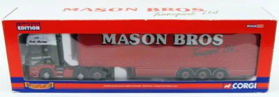 Corgi 1/50 Scale Model Truck CC13701 - Scania R Topline Curtainside Mason Bros - Image 1 of 4