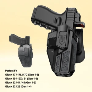 Tactical Holster Fit Glock 44 45 19 19X 17 31 32 gen1-5 G22 23 Gen3-4 9mm Holder - Picture 1 of 9