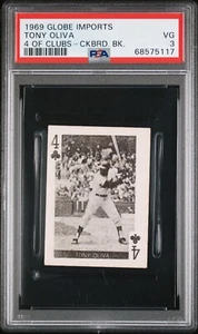 TONY OLIVA, 1969 GLOBE IMPORTS CHECKERBOARD BACK PSA 3 POP 1, 1 HIGHER! - Picture 1 of 2