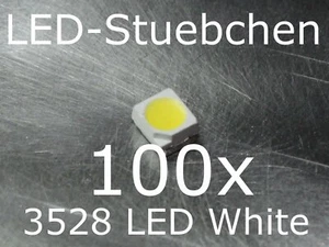 100x 3528 Kaltweiss SMD LED Gurtabschnitt - Bild 1 von 1