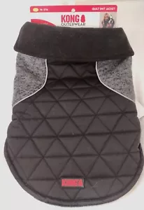 KONG Hundejacke Größe S ~ Steppmantel, schwarz/grau 14" - 17" hinten - Fleece  - Bild 1 von 7
