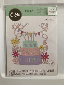 Sizzix Thinlits Die Cutting Template Floral Cake  665713 - Picture 1 of 3