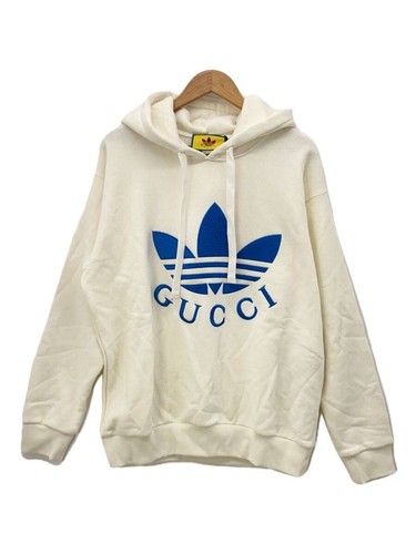 Felpa con cappuccio Gucci x Adidas 702607 trifoglio ricamato taglia S usata