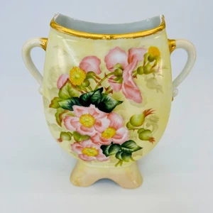 MARTIAL REDON Limoges Vase France Hand Painted Floral 1890s Gilt Porcelain 8.25" - Picture 1 of 15