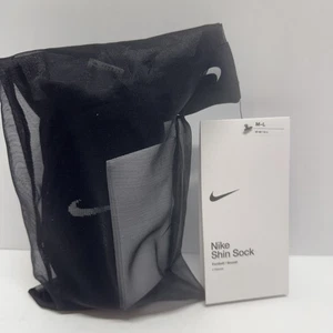 Nike Youth Shin Guard Socks Soccer Football  Black All-in-One Shin Guardsize M/L - Picture 1 of 6