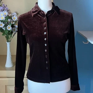 Top De Terciopelo Marrón Chocolate De Colección Pequeño Años 90 Y2K Boho Indie Capricho Hada Grunge - Imagen 1 de 8