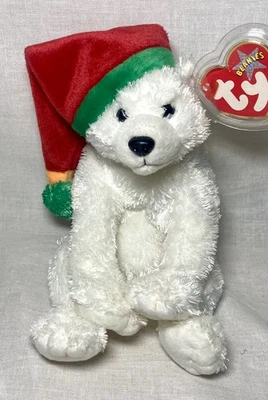 Rare 2002 TY Beanie Babies SNOWDRIFT the White Christmas Polar Bear VGC - Image 1 of 4