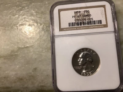 1959 Silver Proof Washington Quarter PF67 Cameo - Image 1 of 2
