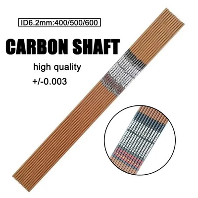 ID6.2mm 32 Inch Carbon Arrow Shaft Archery Spine400 500 600 Bow Hunting Shooting - Image 1 of 4