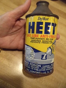 Vintage De Mert Heet Fuel Gas Line anti- freese De Icer 12 Oz Cone Top Can. - Picture 1 of 17