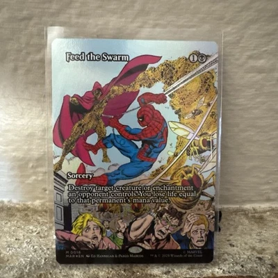 Feed the Swarm Foil Borderless Spider-Man Marvel Universe (MAR) MTG - Image 1 of 2