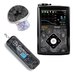 Adesivo per Stickerset per Minimed, Guardian E Contour Next - Black Circl - Picture 1 of 4