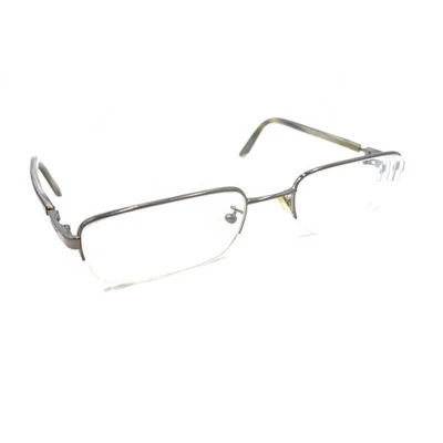 Armações de óculos Gucci Gunmetal cinza prata meia aro 53-20 140 Itália homens mulheres - Imagem 1 de 4