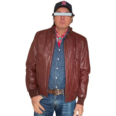 Size 42US / 52EU  Vintage 80s men leather jacket made by Wilson - Imagen 1 de 4