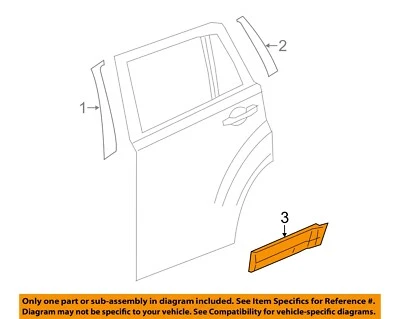 CHRYSLER OEM 08-17 Commander Puerta Trasera Exterior Moldura Inferior 5182578AB Foto 1 de 2
