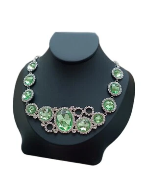 KETTE  Statement Collier grün/Klar Rund Prinzessin Kinder Aluminium Modeschmuck - Bild 1 von 2