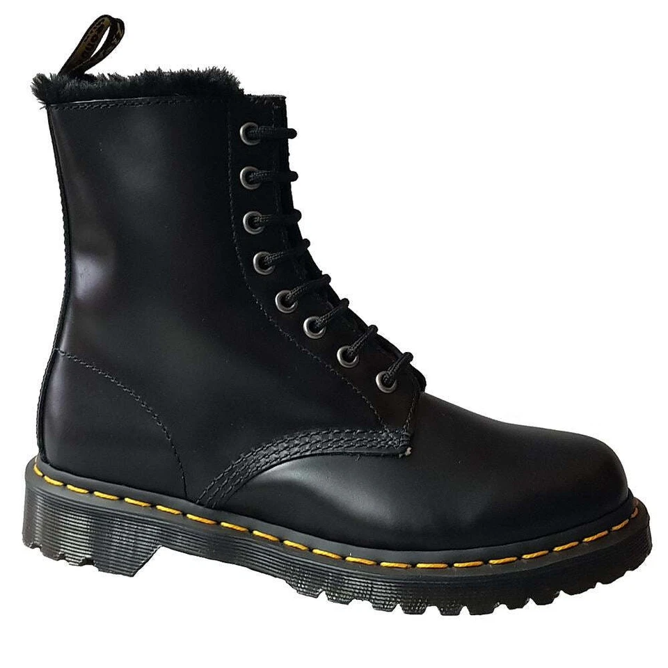 Dr. Martens 1460 Serena Dark Grey Atlas 8-Loch Stiefel schwarz gefüttert