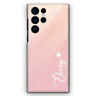 Personalisiert Initialen Handyhülle Samsung S22/S21 Pink Blume Marmor Hart Etui