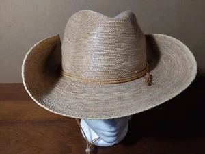 Sombrero Sahuayo Talla 7 Vaquero Mexicano Fedora Occidental Sombrero Paja Barbijo - Imagen 1 de 10