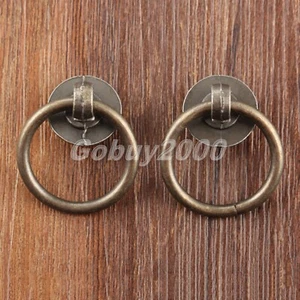 Vintage Cupboard Cabinet Knob Drawer Door Pull Handle Ring Furniture Hardware HQ - Picture 1 of 12