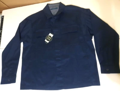 NEW Perry Ellis Mens XL Navy Shacket Thick Shirt Jacket Water Resistant Work  - Image 1 of 4