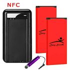 Long Life 2X 6820Mah Nfc Battery Dock Charger Pen For Samsung Galaxy S5 Sm-G900a
