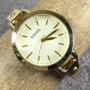 Fossil Georgia Women BQ3024 Dress Gold Tone Round Stainless Steel Watch 6 1/4" - Picture 1 of 12