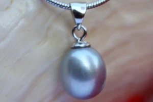 Colgante de perlas de agua dulce P006G sin collar cadena de perlas plata 925 - Imagen 1 de 1