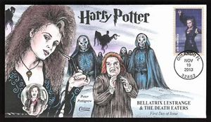 2013 HARRY POTTER BELLATRIX LESTRANGE DEATH EATERS FDC COLLINS HAND COLORED - Picture 1 of 1