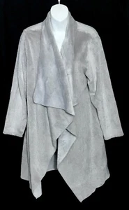 NEXT ladies MEDIUM fleece WATERFALL non fasten LOUNGE TOP bed jacket GREY vgc - Picture 1 of 4