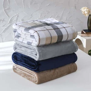 PLUSH BLANKETS Twin/Full/King/Queen Super Soft Choose Your Color - Picture 1 of 15