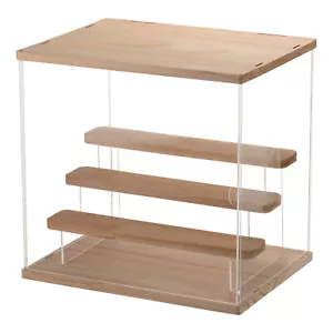 4 Tier Clear Acrylic Display Case with Led Light For Collectibles Figures Wood - Picture 1 of 7
