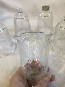 VTG Homco Angel Glass Peg Candle Votives Set Of 5 Embossed - Picture 1 of 7