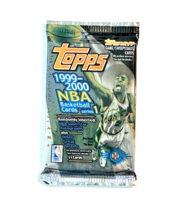 1999-00 Topps Series 1 NBA Basketball Trading Card Hobby Pack Factory Sealed - Image 1 of 3