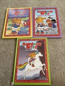Vintage Rainbow Brite 3 Hardcover Book Set Lot Golden Books 16003 16004 16001 - Imagen 1 de 9