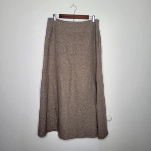 Ashro Sz 14 Beige Wool Blend A Line Maxi Skirt Fall Autumn Winter Holiday Warm - Picture 1 of 6