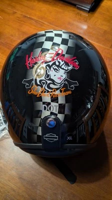Harley Davidson Motorcycle Helmet DOT Size XL Joyride OF32 She devil race team - Image 1 of 4