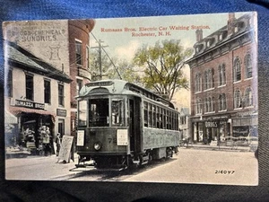 MOXIE RUMAZZA BROS ROCHESTER NEW HAMPSHIRE  TRAIN OR TROLLEY  Waiting STATION - Picture 1 of 2