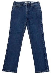 Jones New York Damenjeans Größe 12 Blau Dunkle Waschung Lexington Gerader Hoher Bund - Bild 1 von 14
